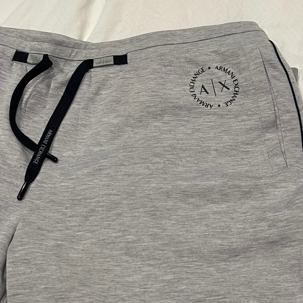 AX Armani Exchange Front Circle Logo Joggers Men's Clothing Heather Grey Size XL